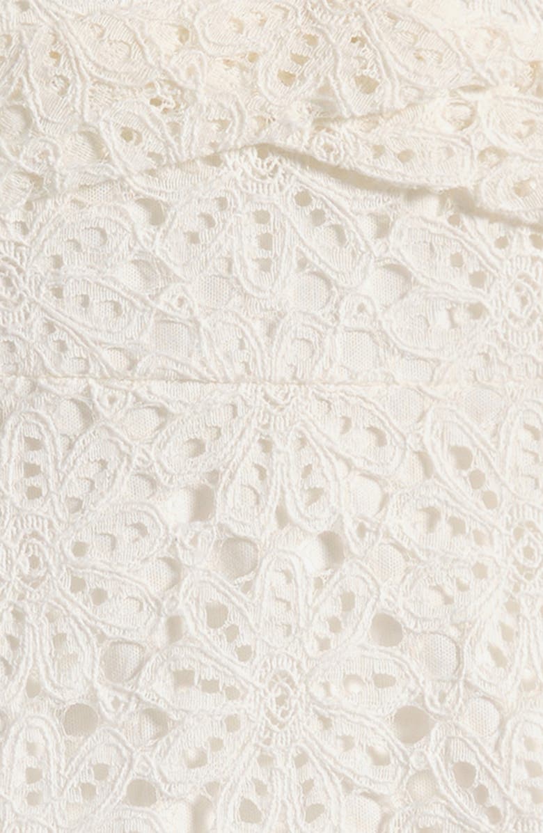 Ava & Yelly Lace Tiered Ruffle Cotton Blend Dress, Alternate, color, White