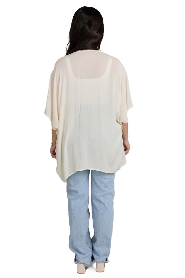 Ruched Tie Front Topper, Alternate, color, IVORY