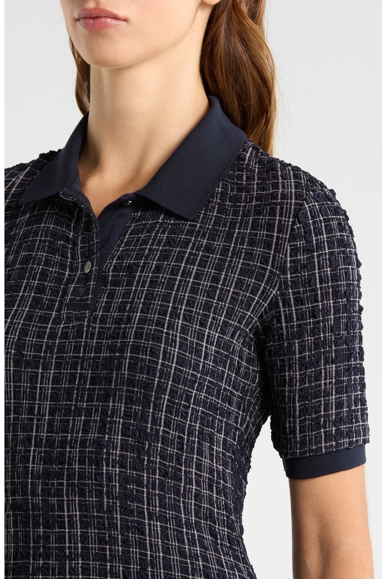 Benedetta Plaid Polo, Alternate, color, NAVY WHITE MULTI