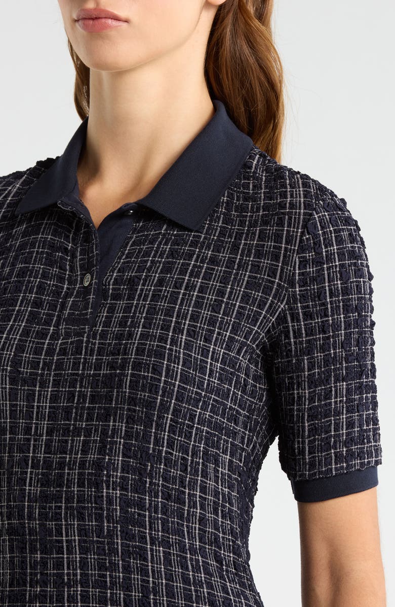 Veronica Beard Benedetta Plaid Polo, Alternate, color, Navy White Multi
