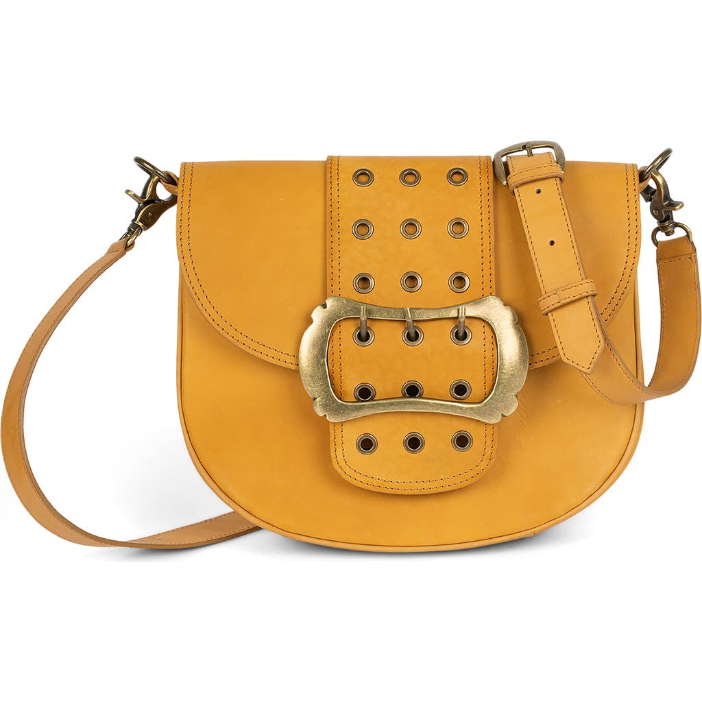 Jeffrey Campbell Side-quest Leather Crossbody Bag In Tan Bronze