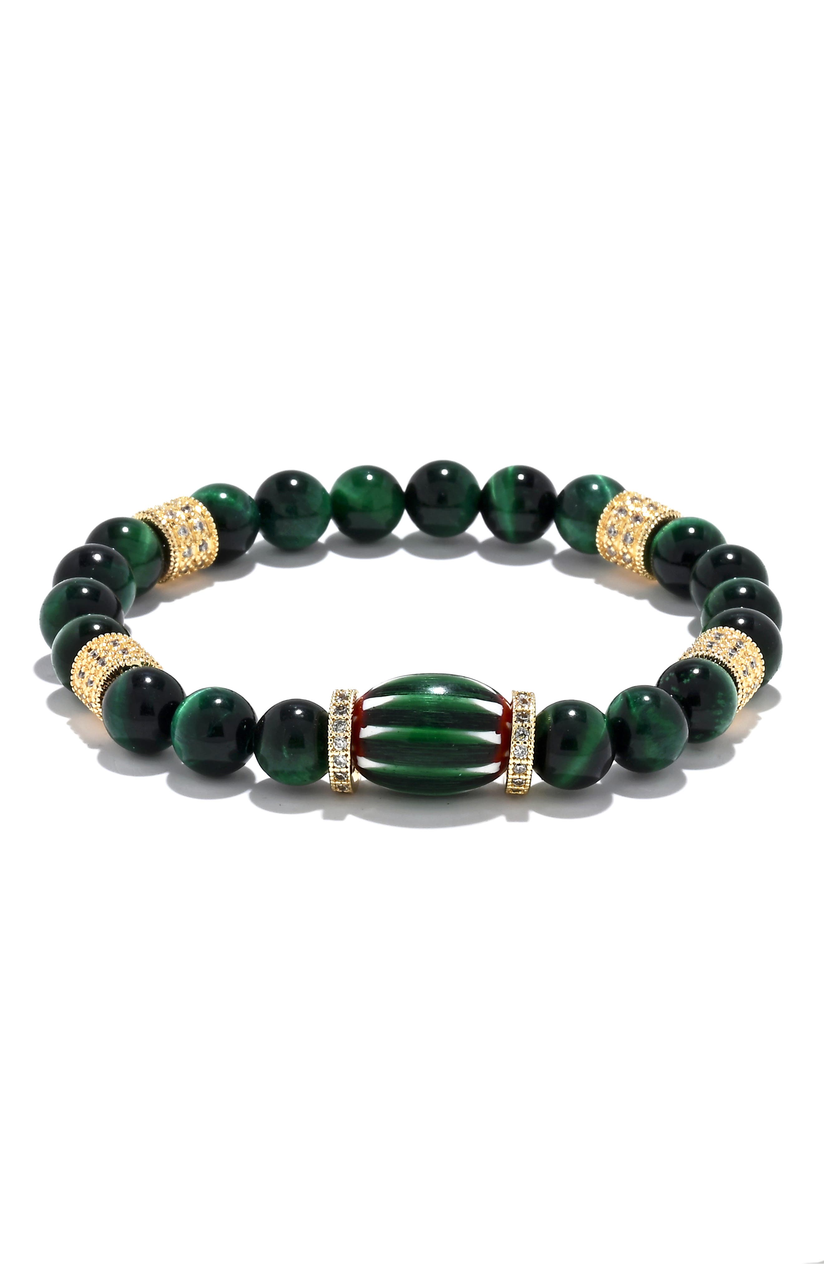 EYE CANDY LOS ANGELES Zephyrine Pavé Beaded Stretch Bracelet