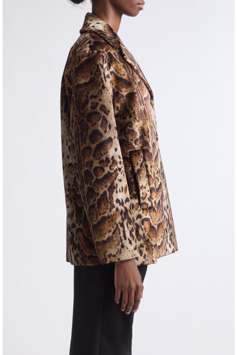Leopard Print Cotton Blend Velveteen Coat, Alternate, color, PRINT ON BEIGE BASE
