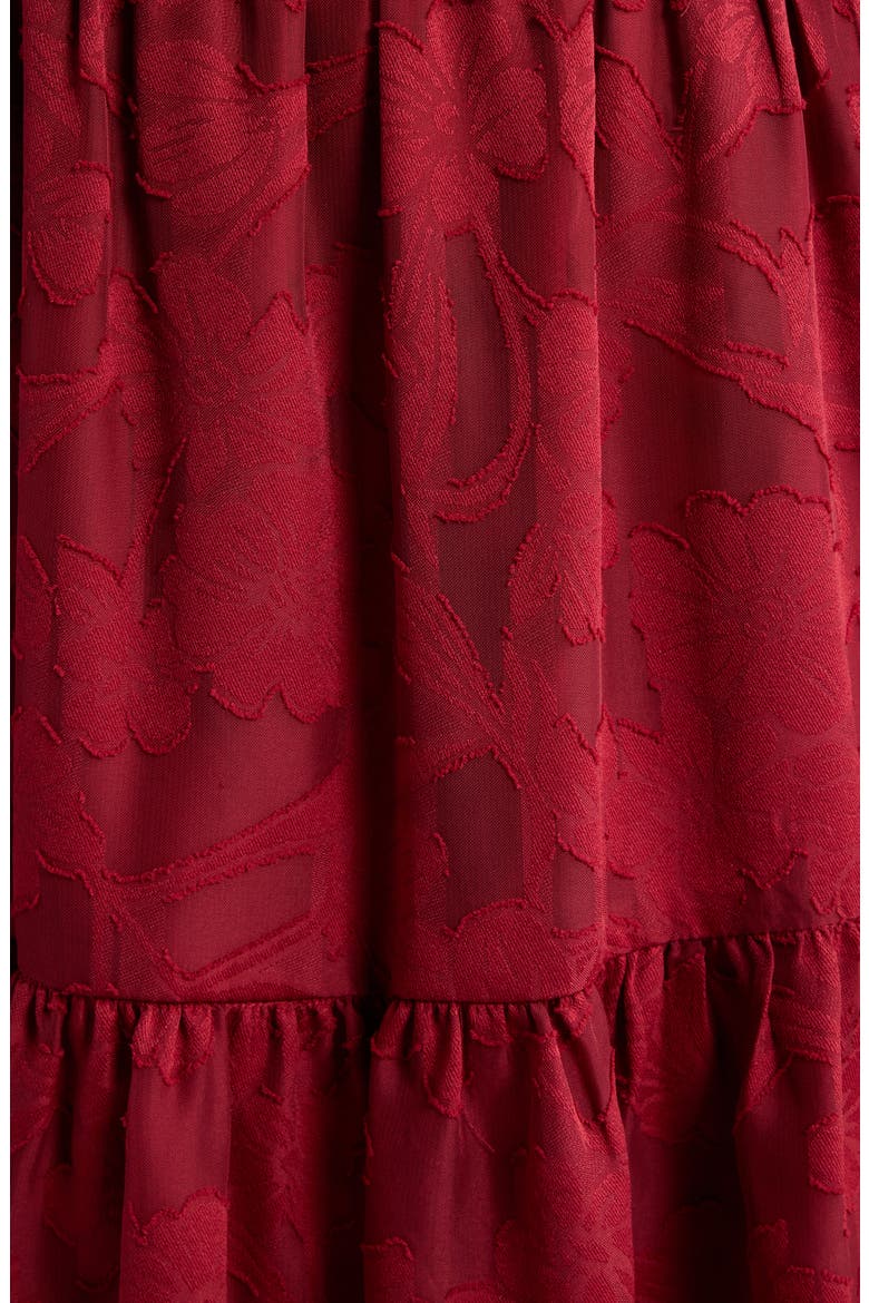 Tiered Ruffle Fit & Flare Dress, Alternate, color, NEW BURGANDY