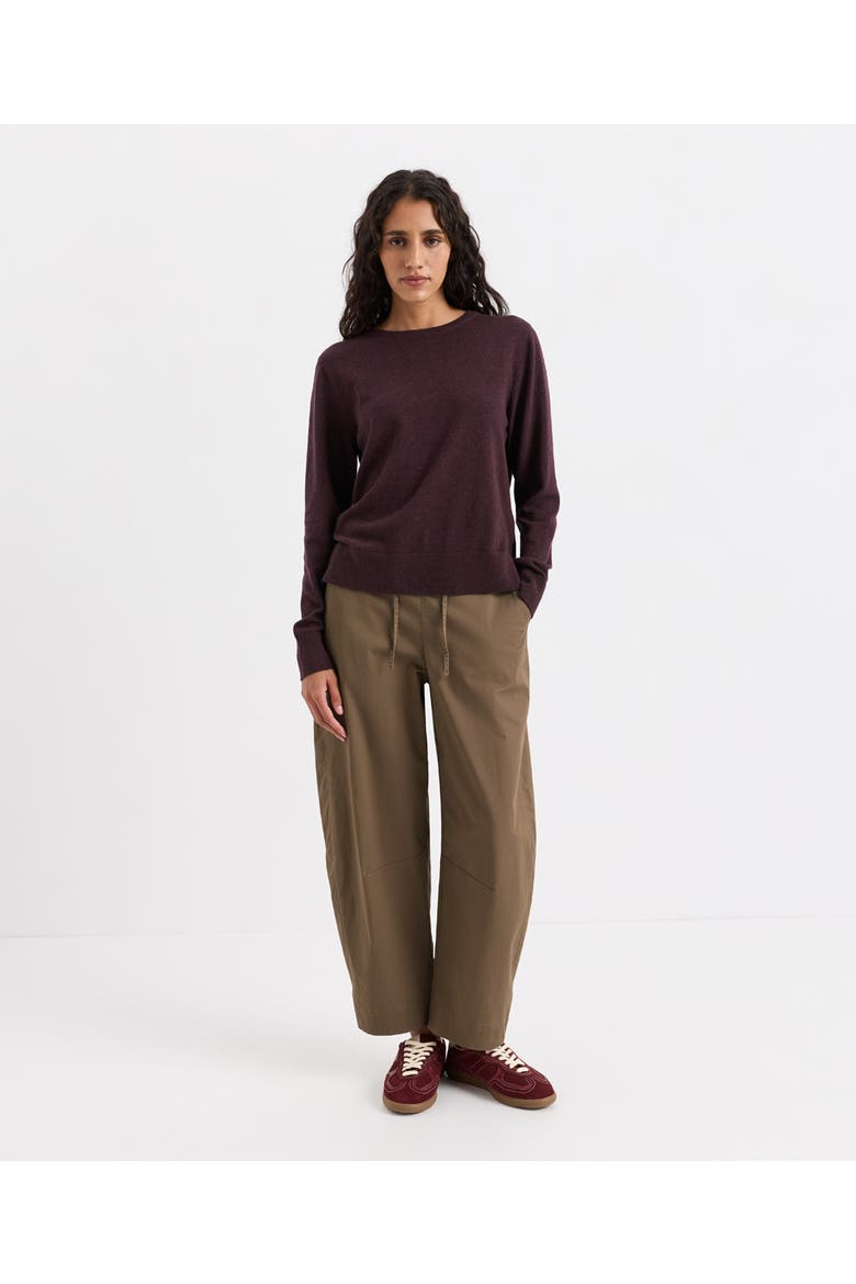 Organic Cotton Essential Crew Neck Sweater, Alternate, color, Plum Heather