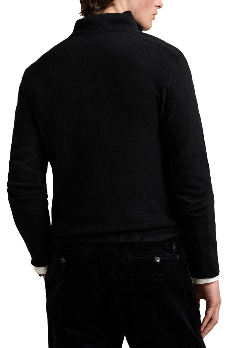 Polo Ralph Lauren Regular Fit Wool Quarter Zip Sweater, Alternate, color, Polo Black