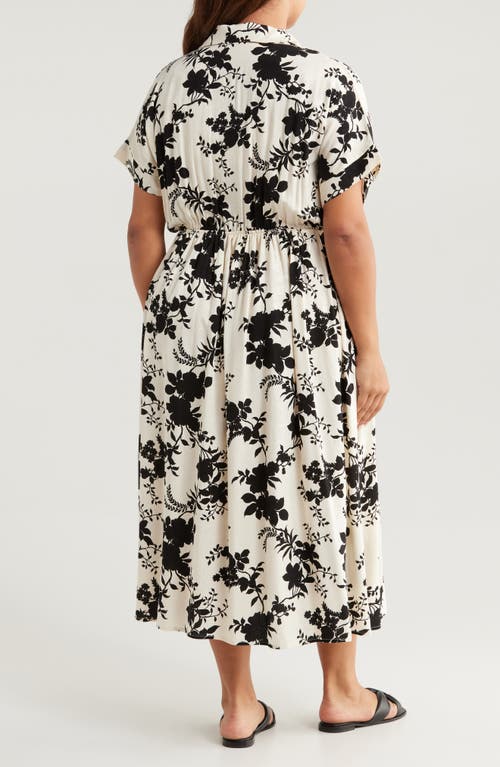 Renee C Floral Jacquard Collared Dress In Multi