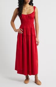 DÔEN Clover Organic Cotton Poplin Tiered Sundress