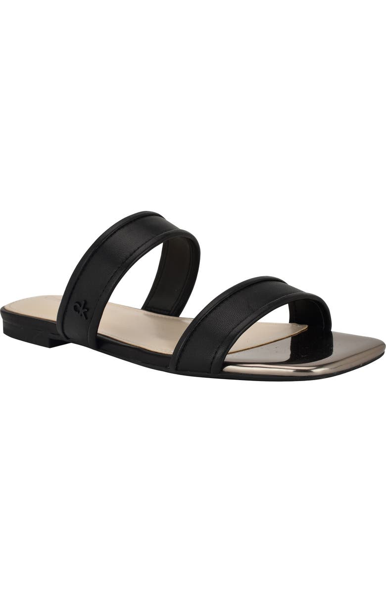 Calvin Klein Felisa Two-Strap Sandal, Main, color, Black