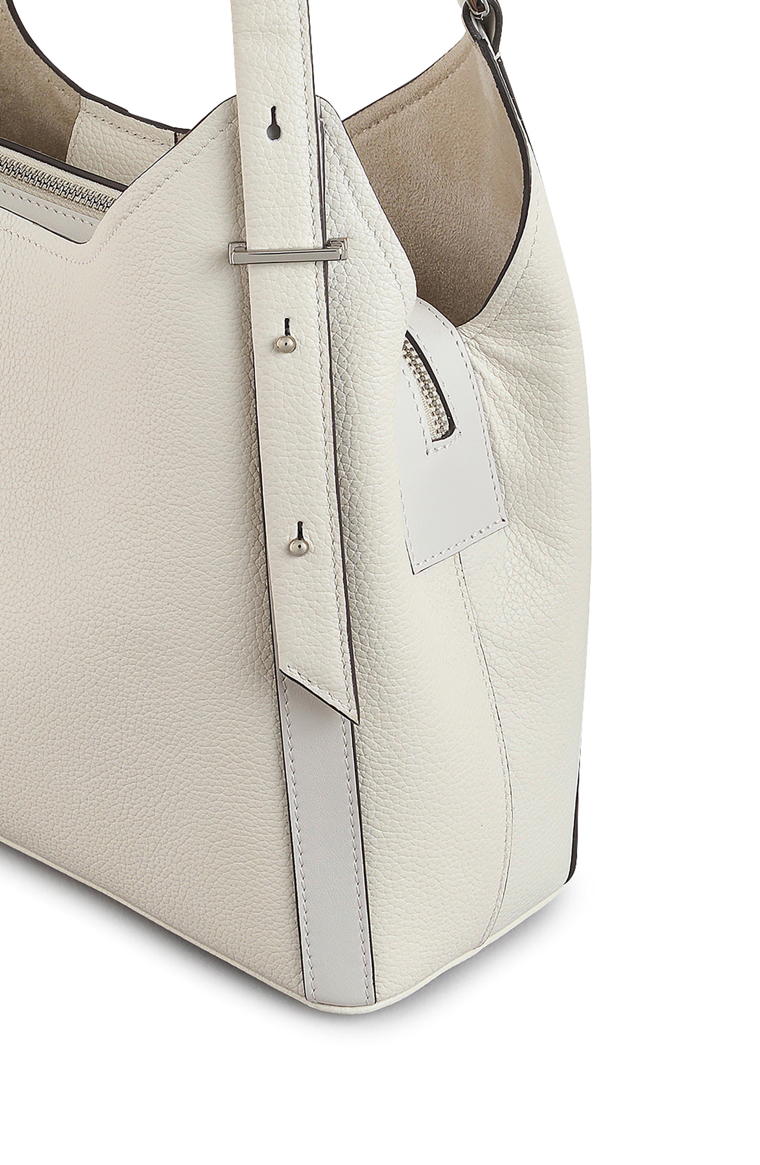 Radley Clarendon Row Leather Shoulder Bag, Alternate, color, Chalk