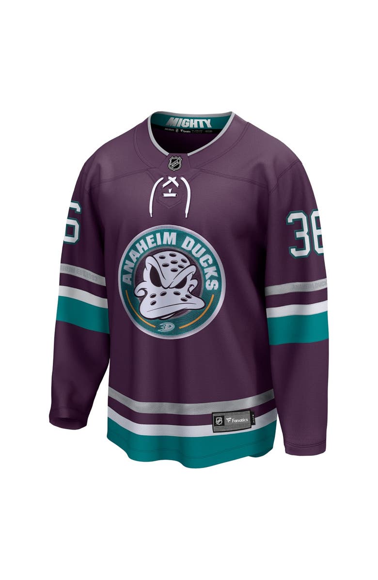 FANATICS Men's Fanatics Branded John Gibson Purple Anaheim Ducks 30th Anniversary Premier Breakaway Jersey, Alternate, color, 