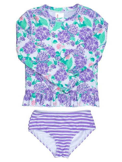 Long Sleeve Rash Guard 2-Piece Bikini Swimsuit