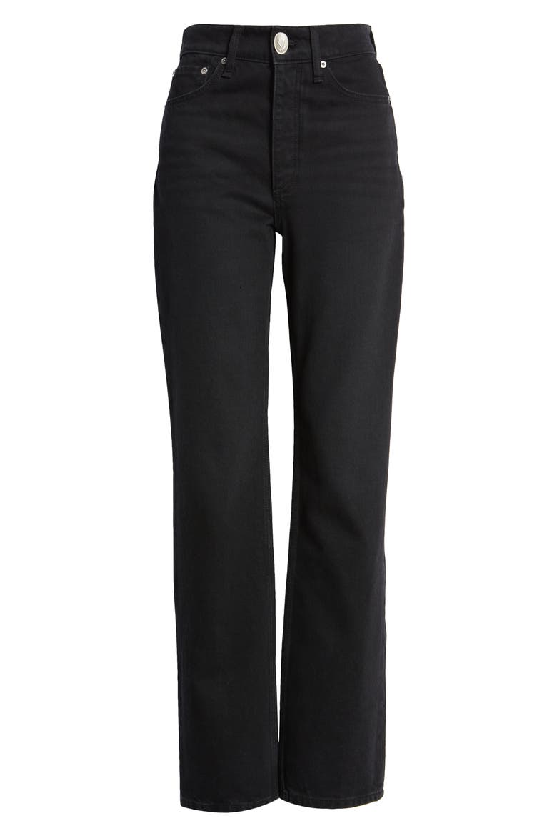 Alex High Waist Straight Leg Jeans, Alternate, color, BLACK