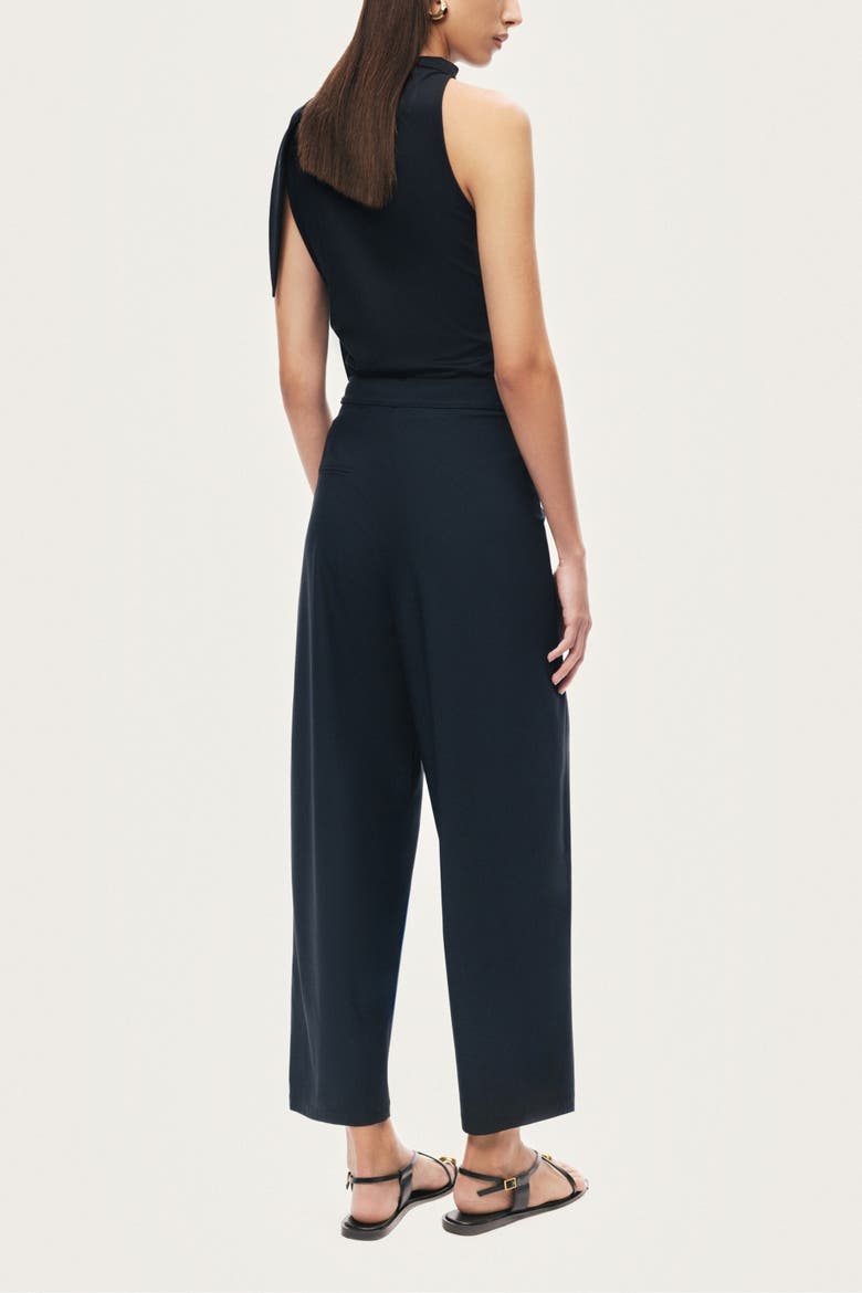 Asymmetric Buckle Detail Pants, Alternate, color, Black