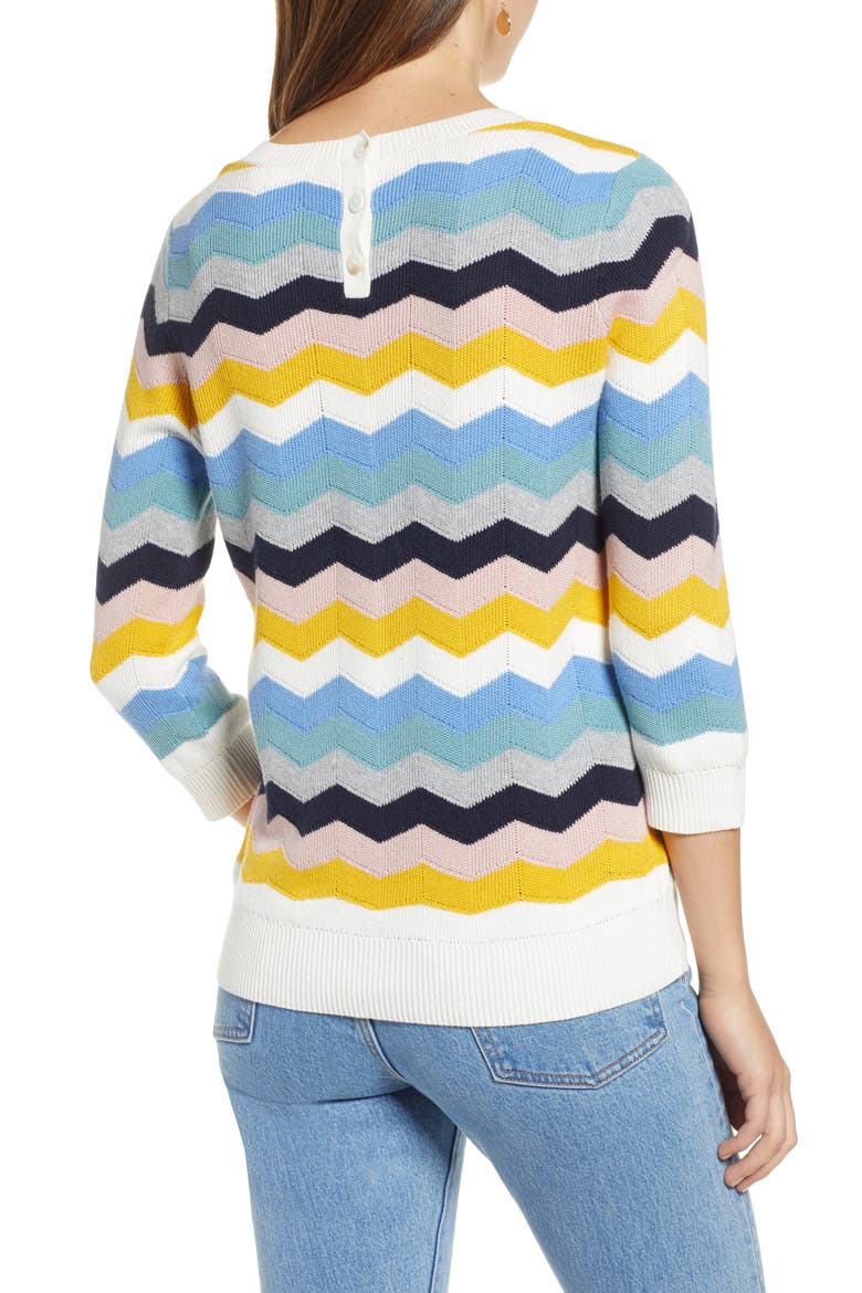 Chevron Jacquard Sweater, Alternate, color, BLUE MULTI CHEVRON PATTERN