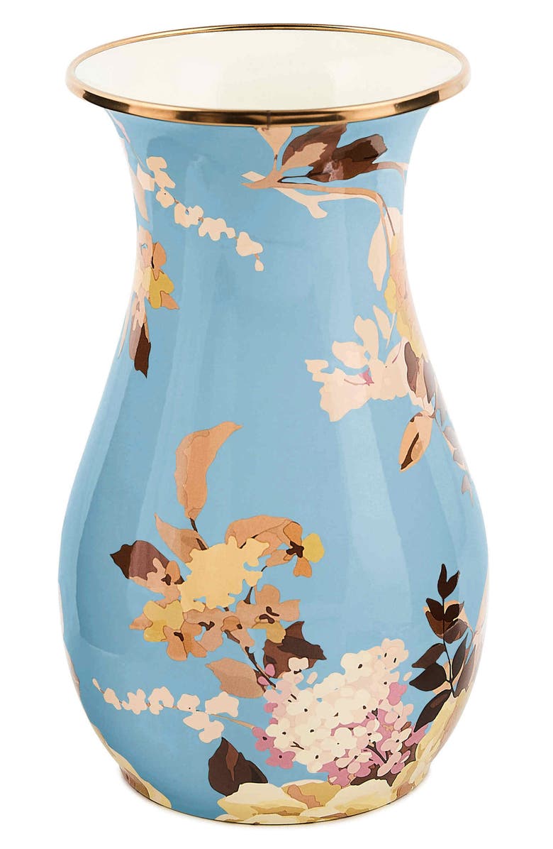MACKENZIE CHILDS Wild Rose Tall Vase, Main, color, Blue