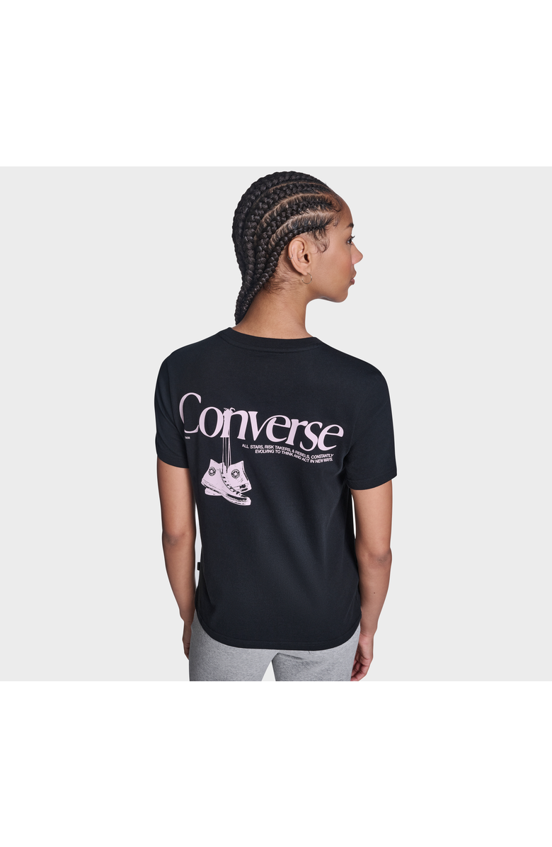 Converse Women's Hanging Shoes T-Shirt, Alternate, color, Converse Black