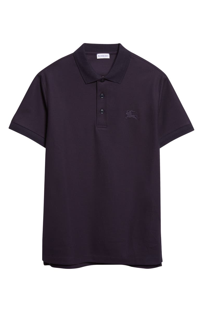 Burberry Eddie EKD Embroidered Cotton Piqué Polo, Alternate, color, Coal Blue