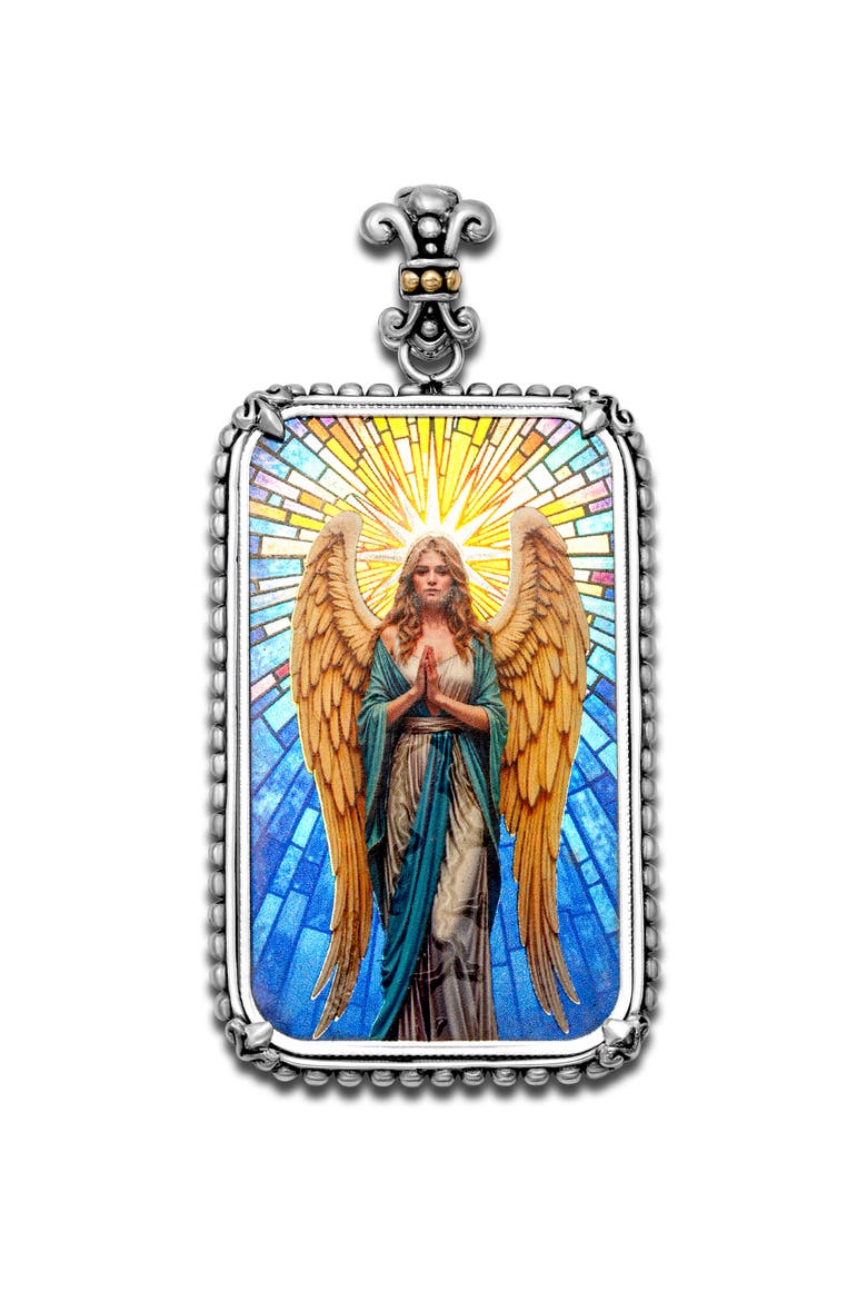 18k Gold & Sterling Silver Colorized Angel Ingot Pendant, Main, color, MULTI