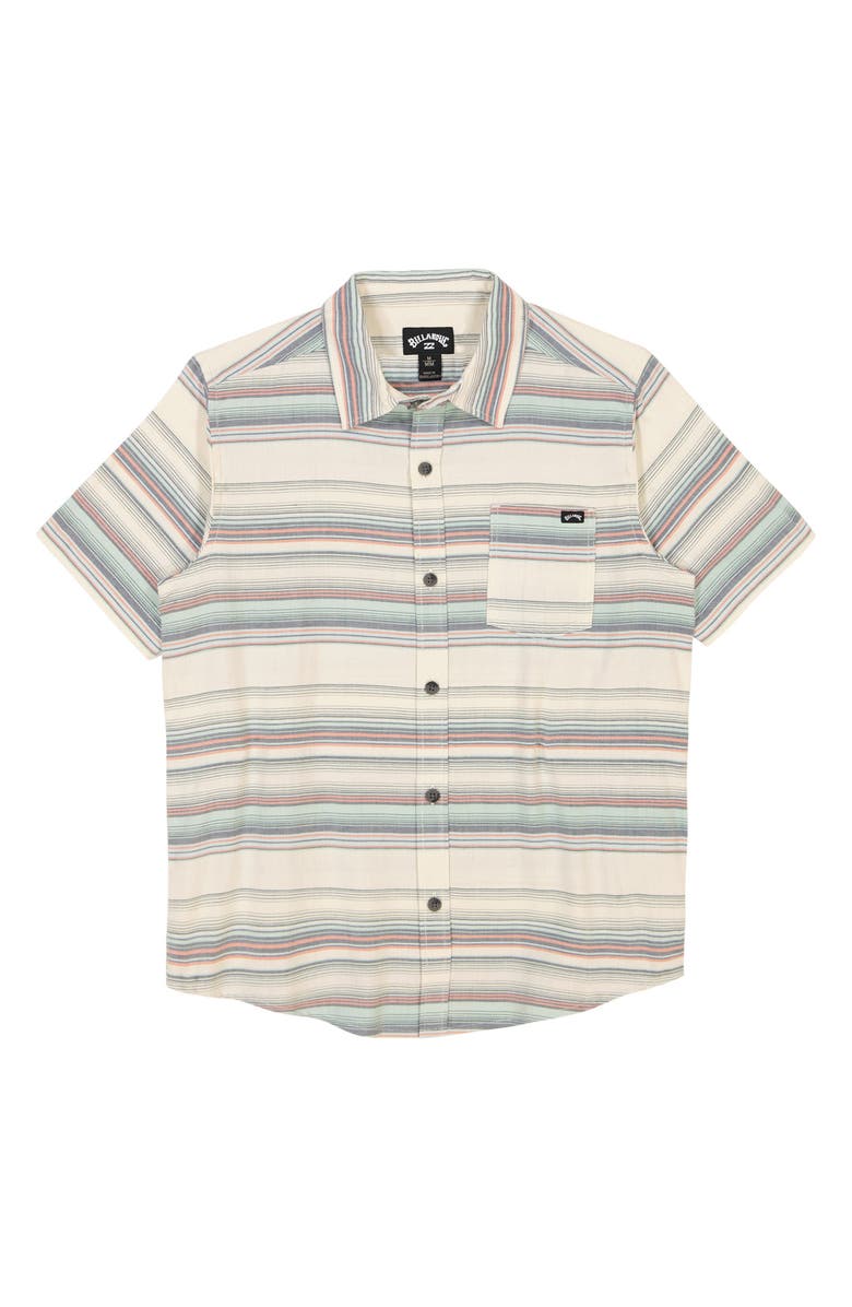 Billabong Kids' All Day Short Sleeve Cotton Button-Up Shirt, Main, color, Bermuda