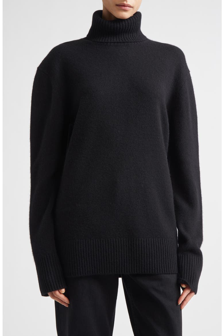Cashmere Turtleneck Sweater, Alternate, color, BLACK