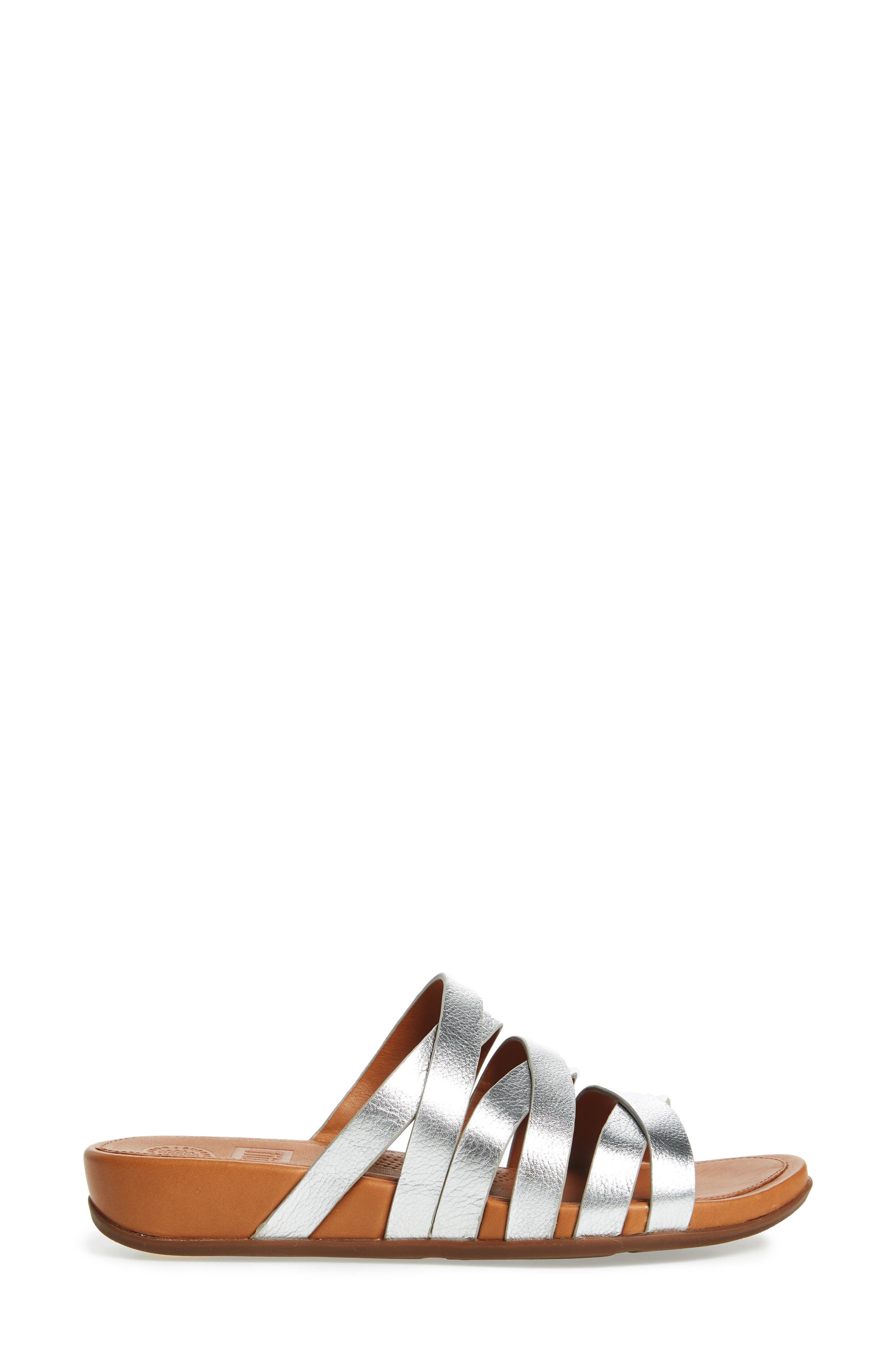 FitFlop™ Lumy Slide Sandal, Alternate, color, SILVER LEATHER