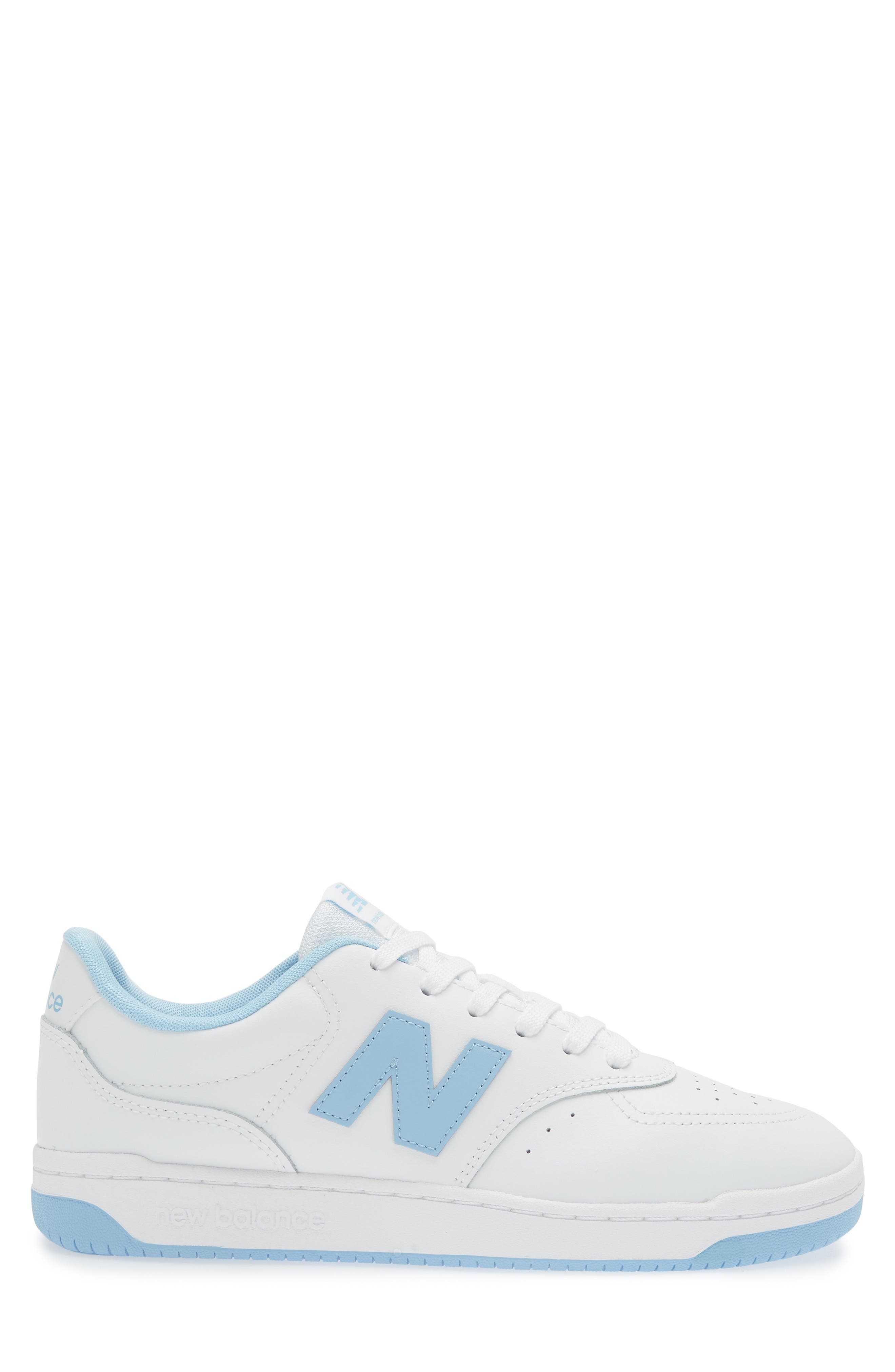 New Balance BB80 Basketball Sneaker, Alternate, color, White/ Light Blue