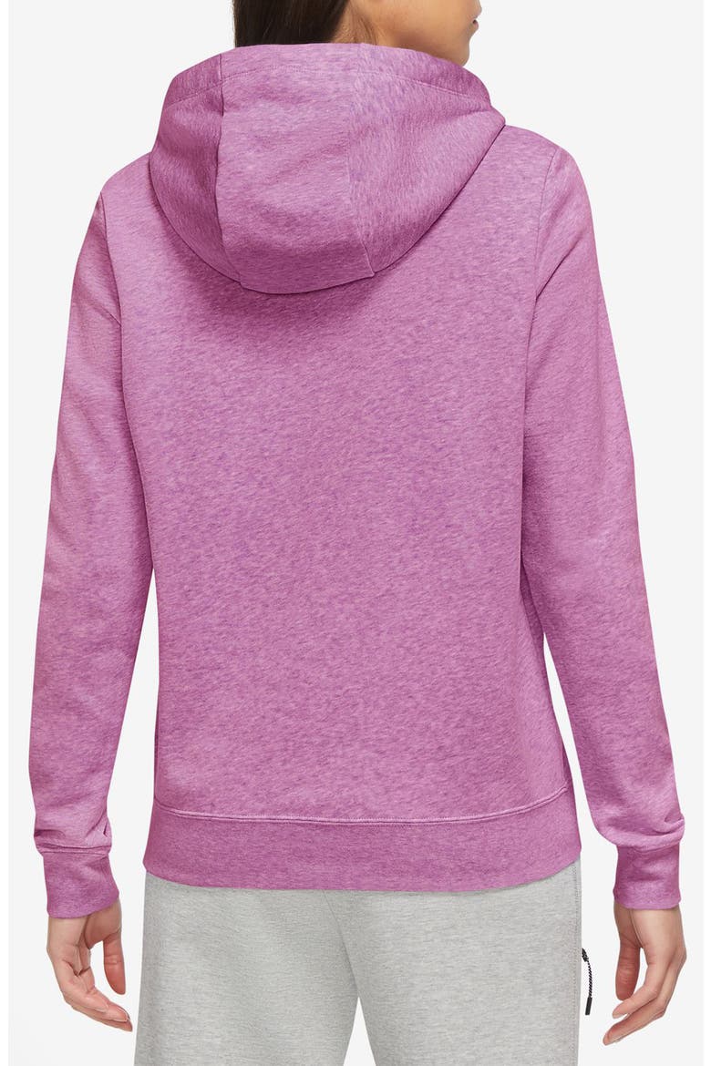 Sportswear Club Fleece Full Zip Hoodie, Alternate, color, LT MAGENTA/ HTR/ WHITE