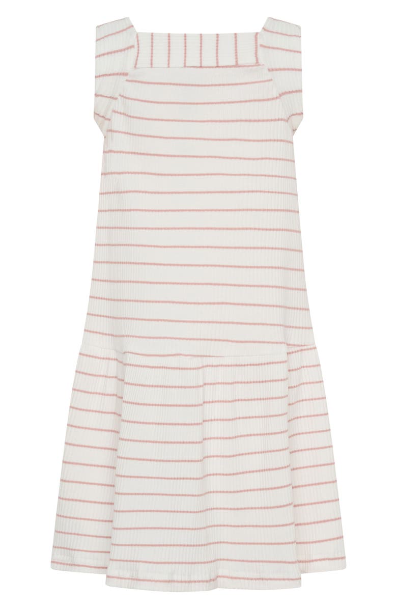 TINY TRIBE Kids' Stripe Sleeveless Cotton Rib Dress, Alternate, color, Pink