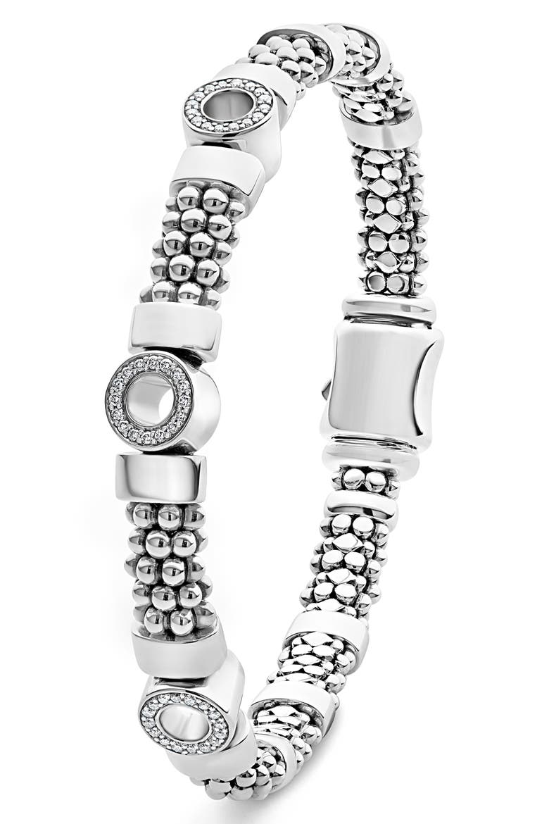 Caviar Spark Diamond Station Rope Bracelet, Alternate, color, SILVER DIAMOND
