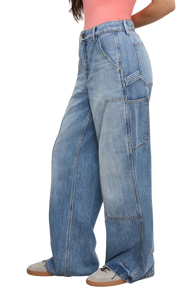 Good American Good Standard Ease Petite Carpenter Jeans, Alternate, color, Indigo879