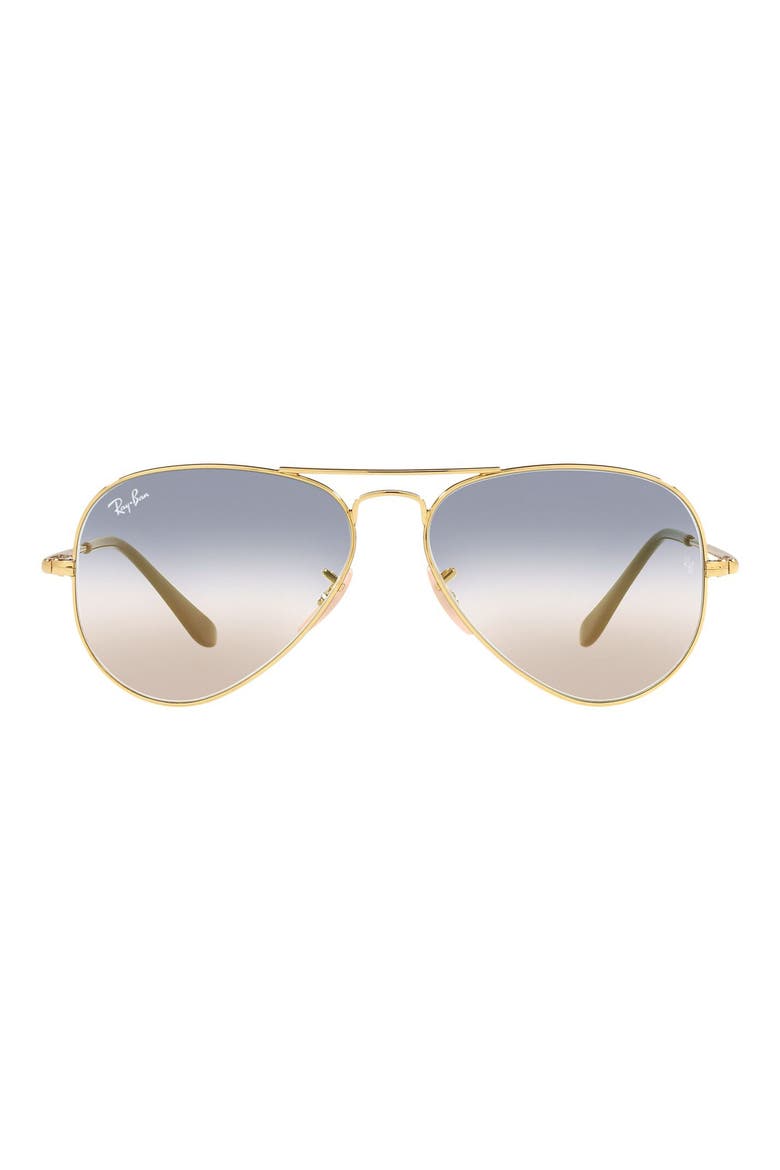 Aviator Metal II 62mm Gradient Oversize Pilot Sunglasses, Main, color, ARISTA/ CLEAR BLUE