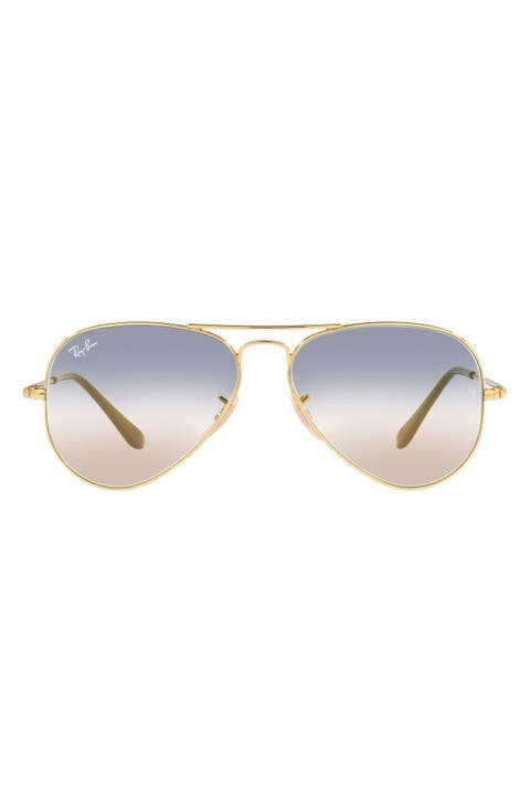 Aviator Metal II 62mm Gradient Oversize Pilot Sunglasses