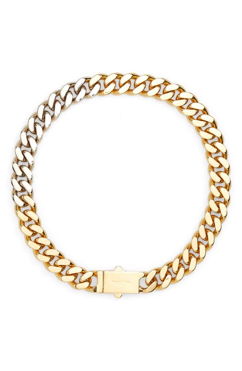 Two-Tone Cuban Chain Collar Necklace