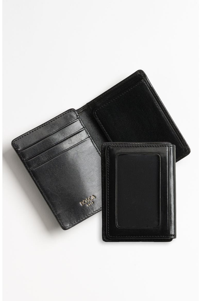 Old Leather Front Pocket ID Wallet, Alternate, color, BLACK