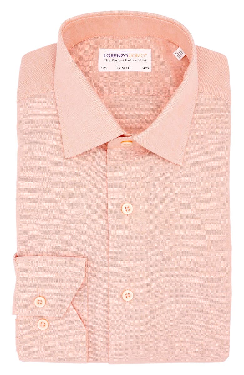 Lorenzo Uomo Solid Stretch Trim Fit Dress Shirt, Main, color,