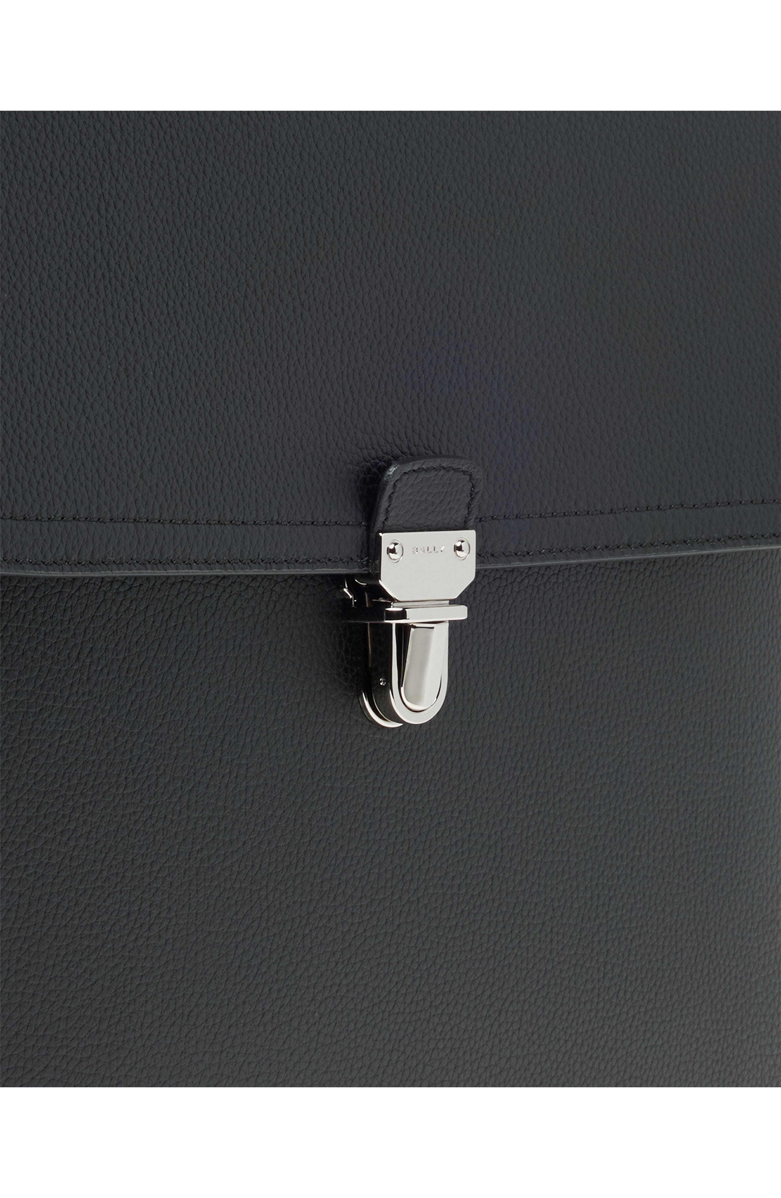 Bally Capitol Briefcase in Bovine Grained Leather, Alternate, color, Black+Palladio