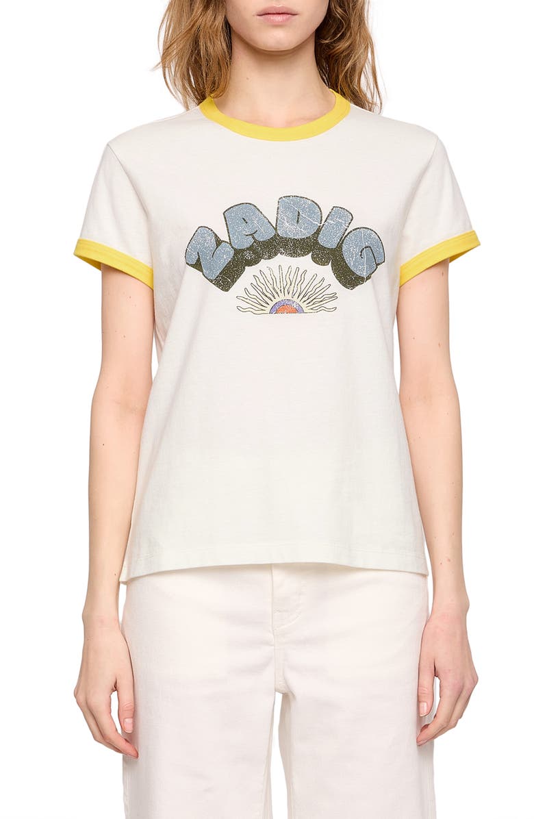 Zadig & Voltaire Logo Graphic Ringer Tee, Main, color, Judo