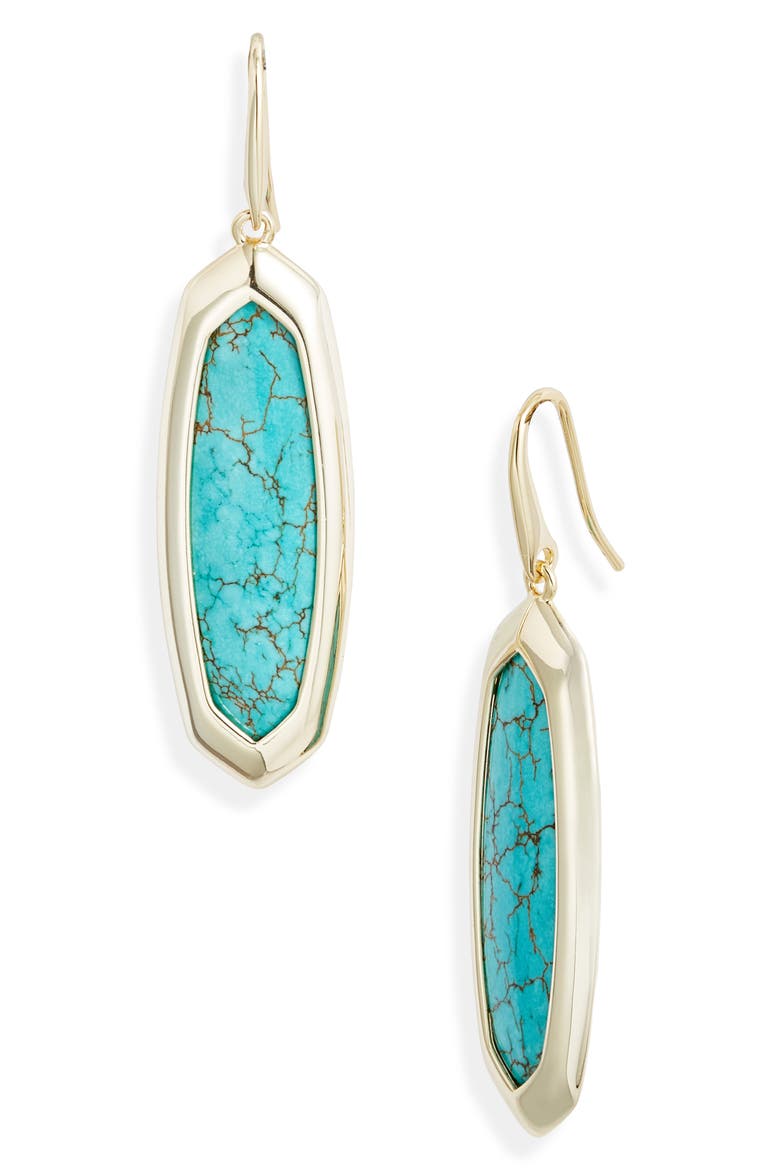 Layla Drop Earrings, Main, color, GOLD TURQUOISE MAGNESITE