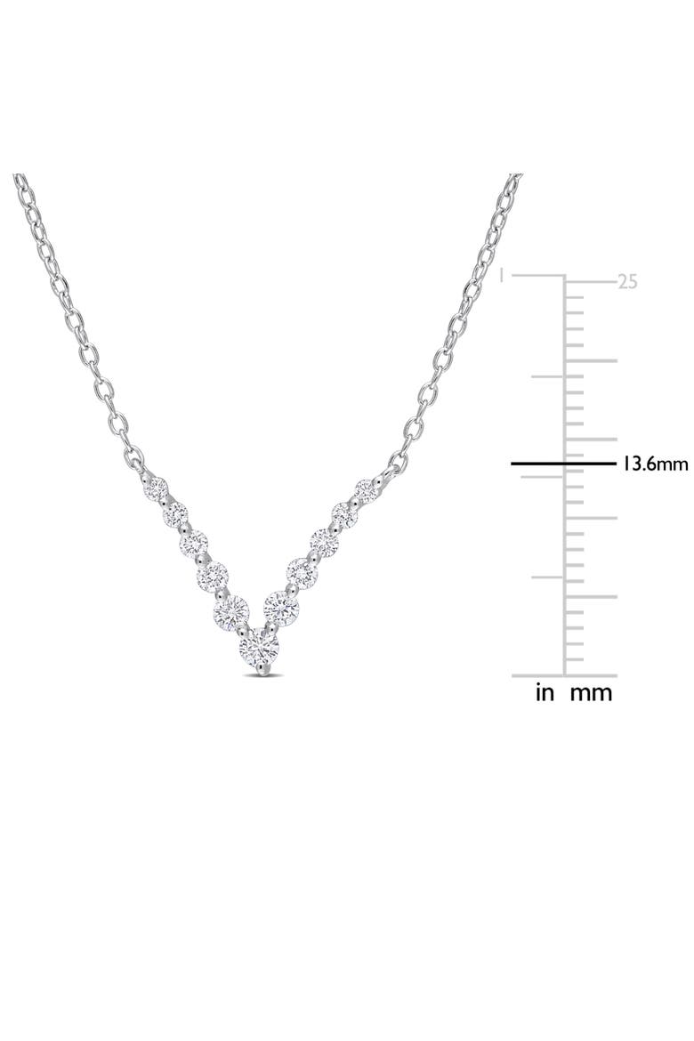 Lab-Grown Diamond Graduated V Necklace, Alternate, color, Sterling silver
