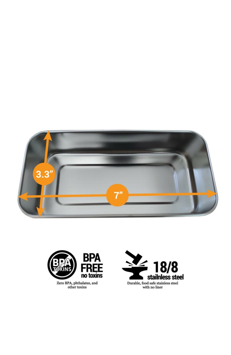 Healthy Human Bento Lunch Box with Stainless Steel Trays, Alternate, color, White