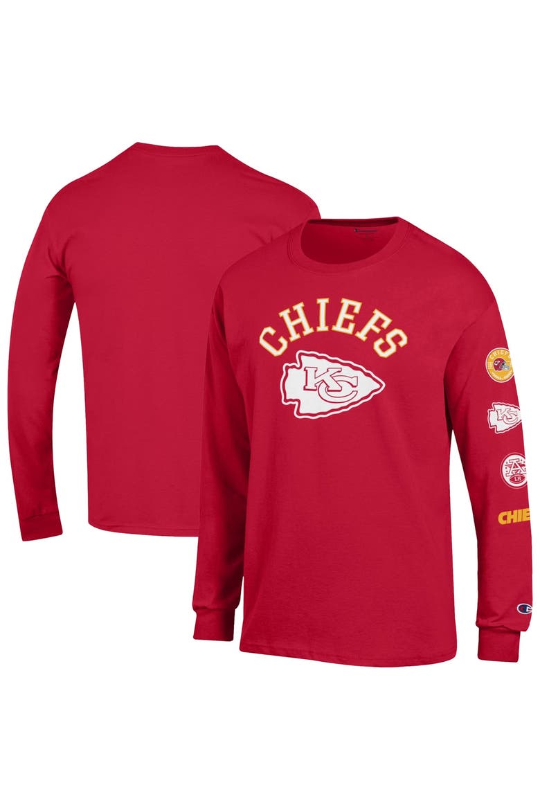 Men's Champion  Red Kansas City Chiefs Seal Long Sleeve T-Shirt, Main, color, Red
