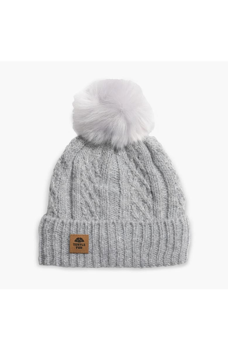 Turtle Fur Lindsey Pom Beanie, Main, color, Smoke