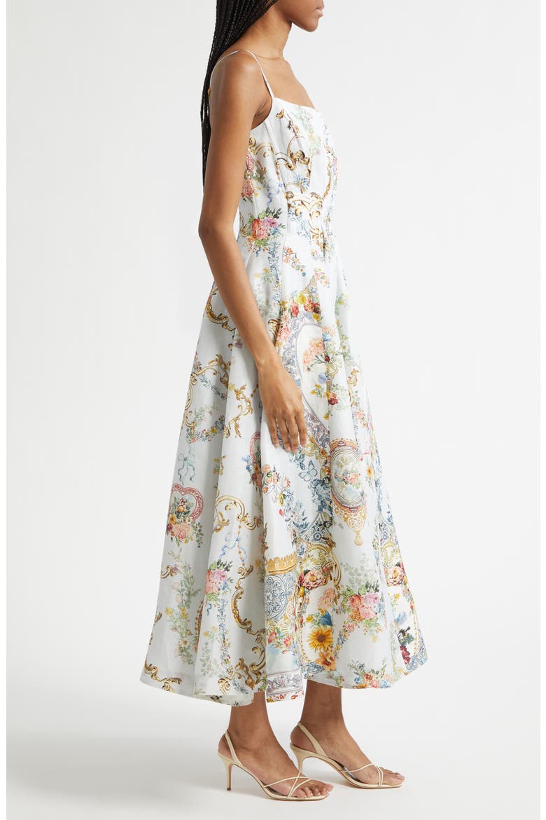Seville Sweetheart Corset Linen & Silk Twill Fit & Flare Dress, Alternate, color, SEVILLE SWEETHEART