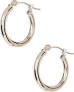 KARAT RUSH 14K White Gold 15mm Shiny Hoop Earrings
