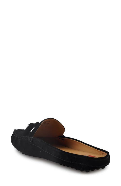 National Comfort Tal Tassel Mule In Black Suede