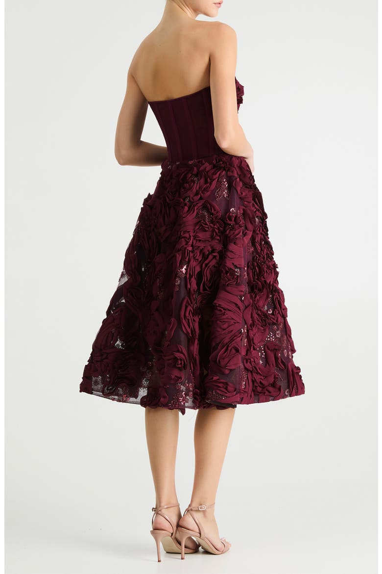 Florence Strapless Cocktail Dress, Alternate, color, MERLOT