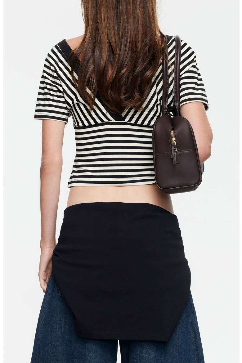 Bloom Icon V-Neck Striped Cropped Tee, Alternate, color, ONYX STRIPE