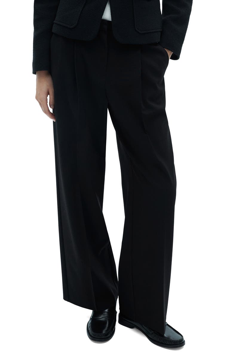 MANGO Pleated Wide Leg Pants, Main, color,
