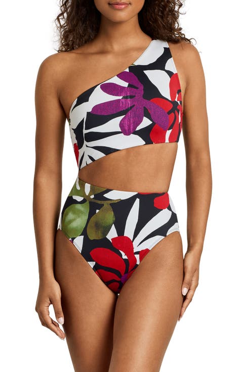 Cutout One-Shoulder One-Piece Swimsuit